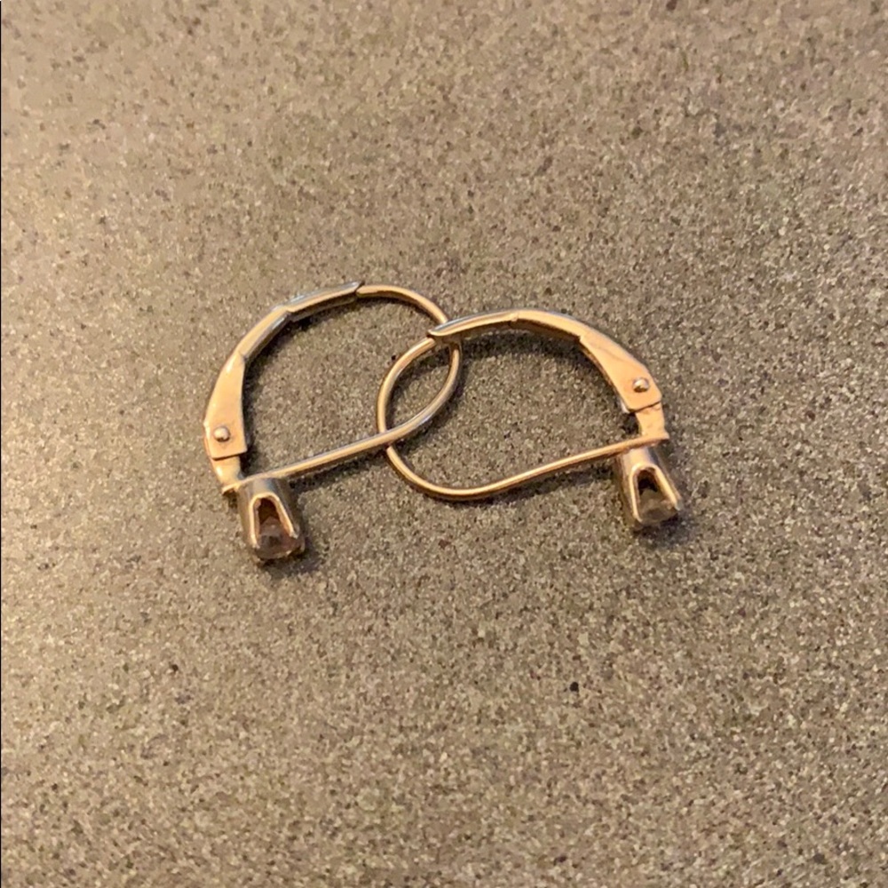 10K gold pair of earrings with diamond